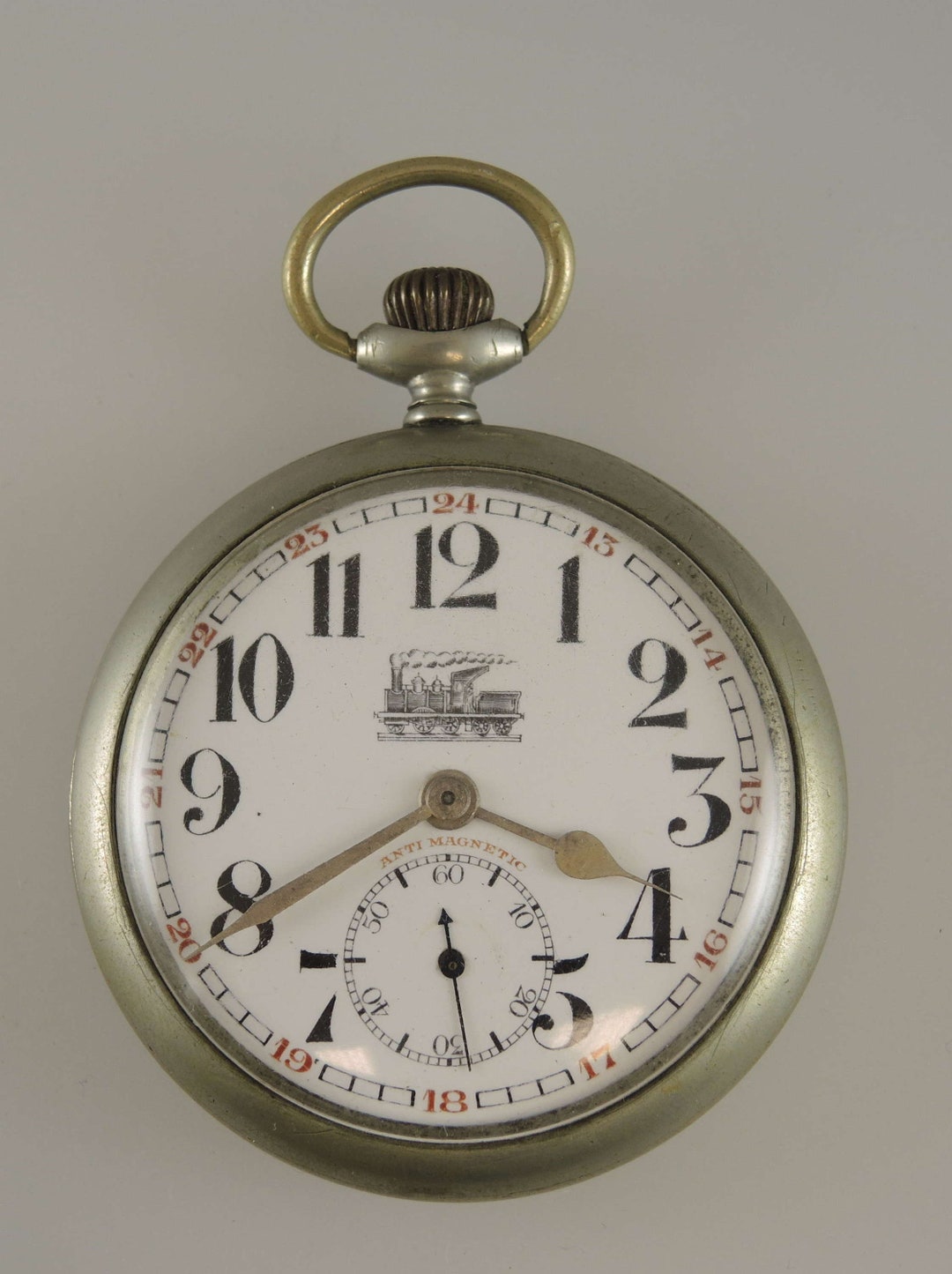 Vintage Pocket Watch With a TRAIN Dial C1910