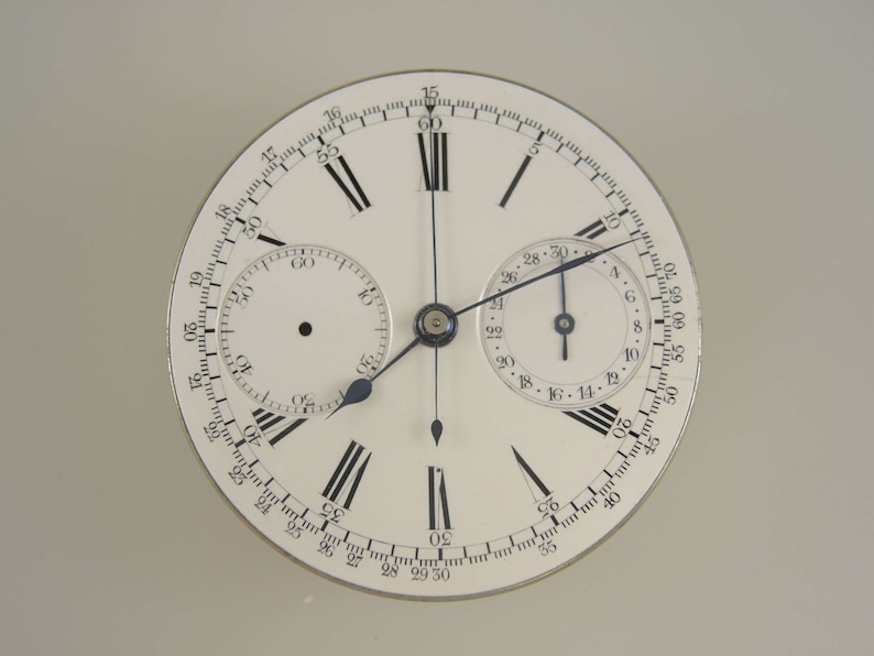 Chronograph pocket watch movement c1910 image 2