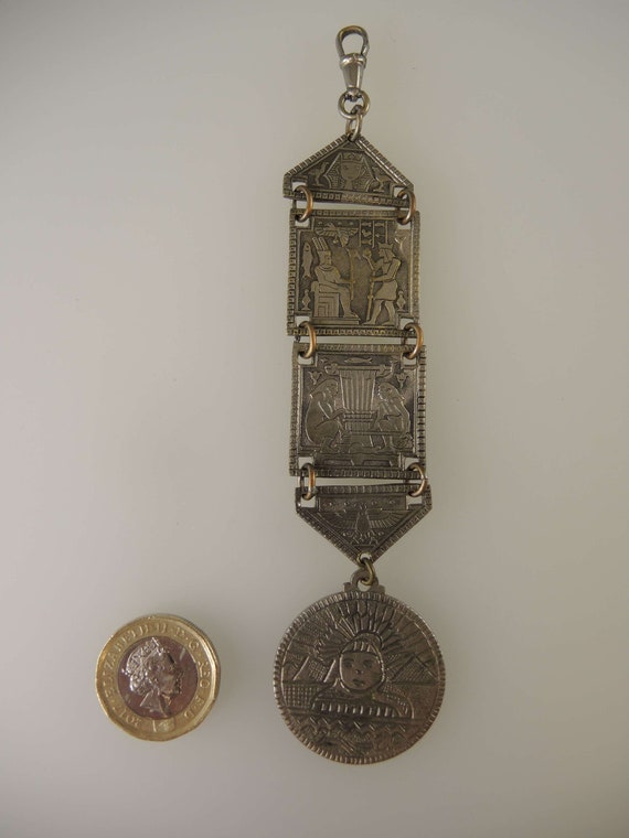 Unusual Souvenir Watch Chain / Chatelaine c1900 - image 2