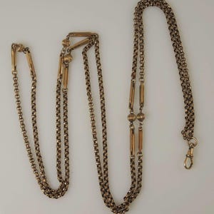 Antique gilt longuard / muff chain c1890