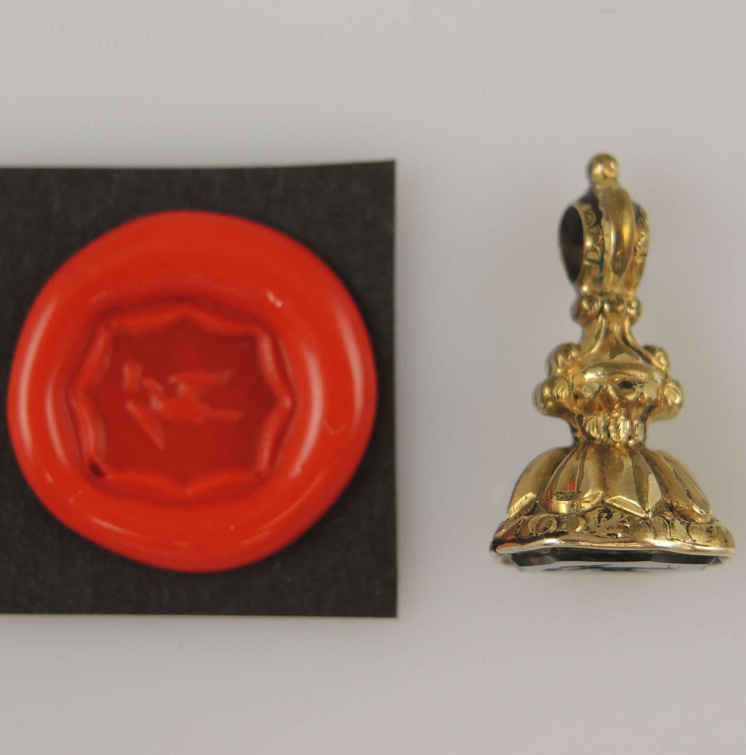 Georgian Gilt Seal With BIRD and Letter Intaglio C1810 - Etsy