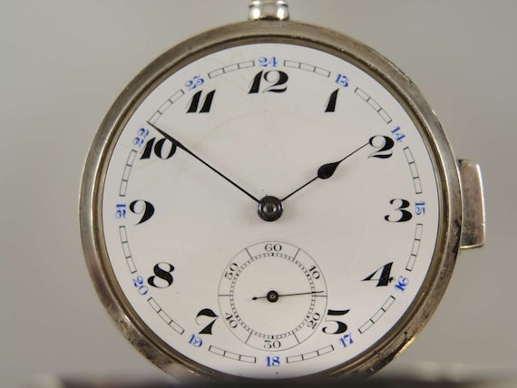 Silver minute repeater pocket watch c1910