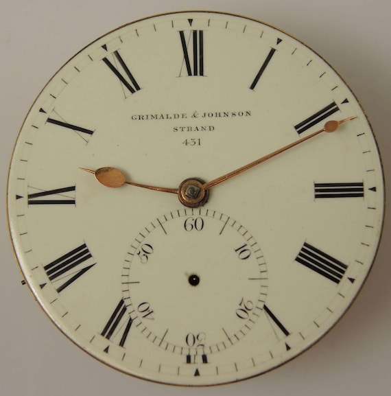 Georgian CYLINDER pocket watch movement by Superb gold hands 1820