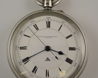 Reloj de bolsillo inglés de plata con resortes libres de Williamson c1916