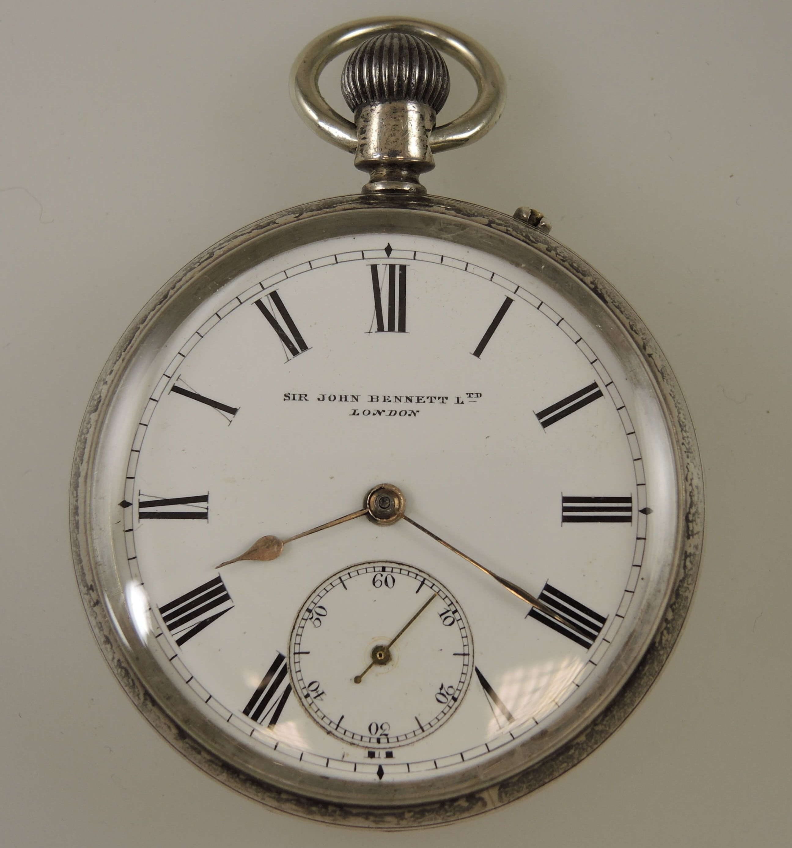 極美品 英国製 Rotherhams 鍵巻懐中時計 銀無垢 1914年 稼働品 【公式 