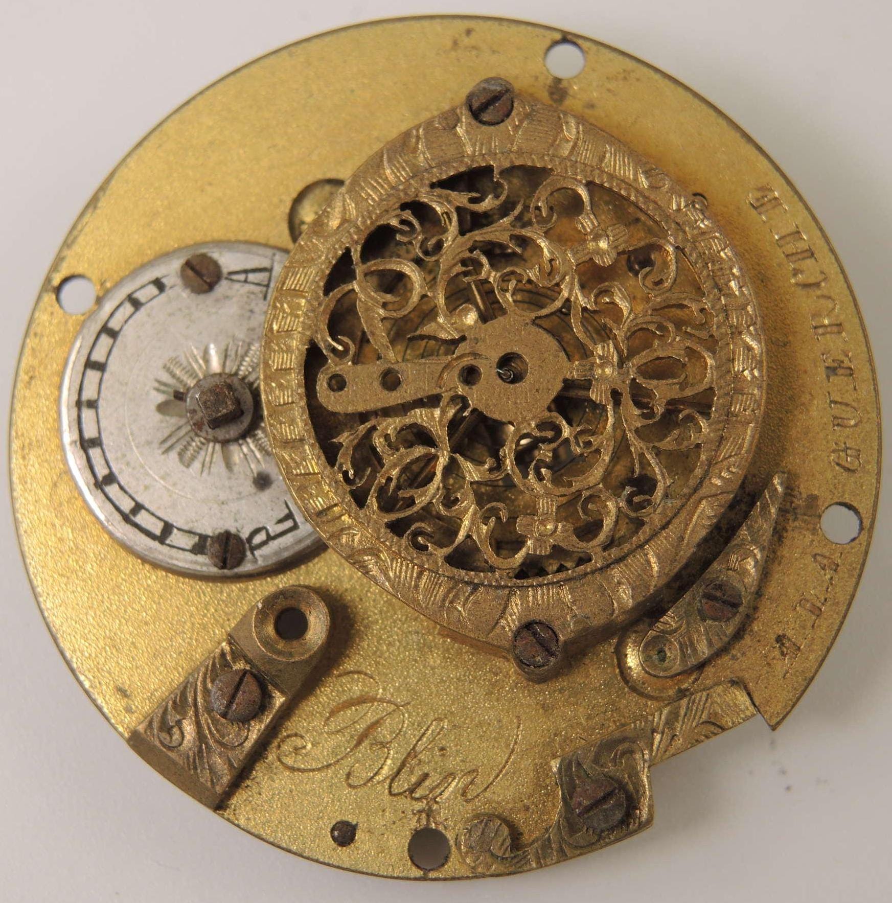Georgian verge top plate with watchcock. Blin, Guerche c1810