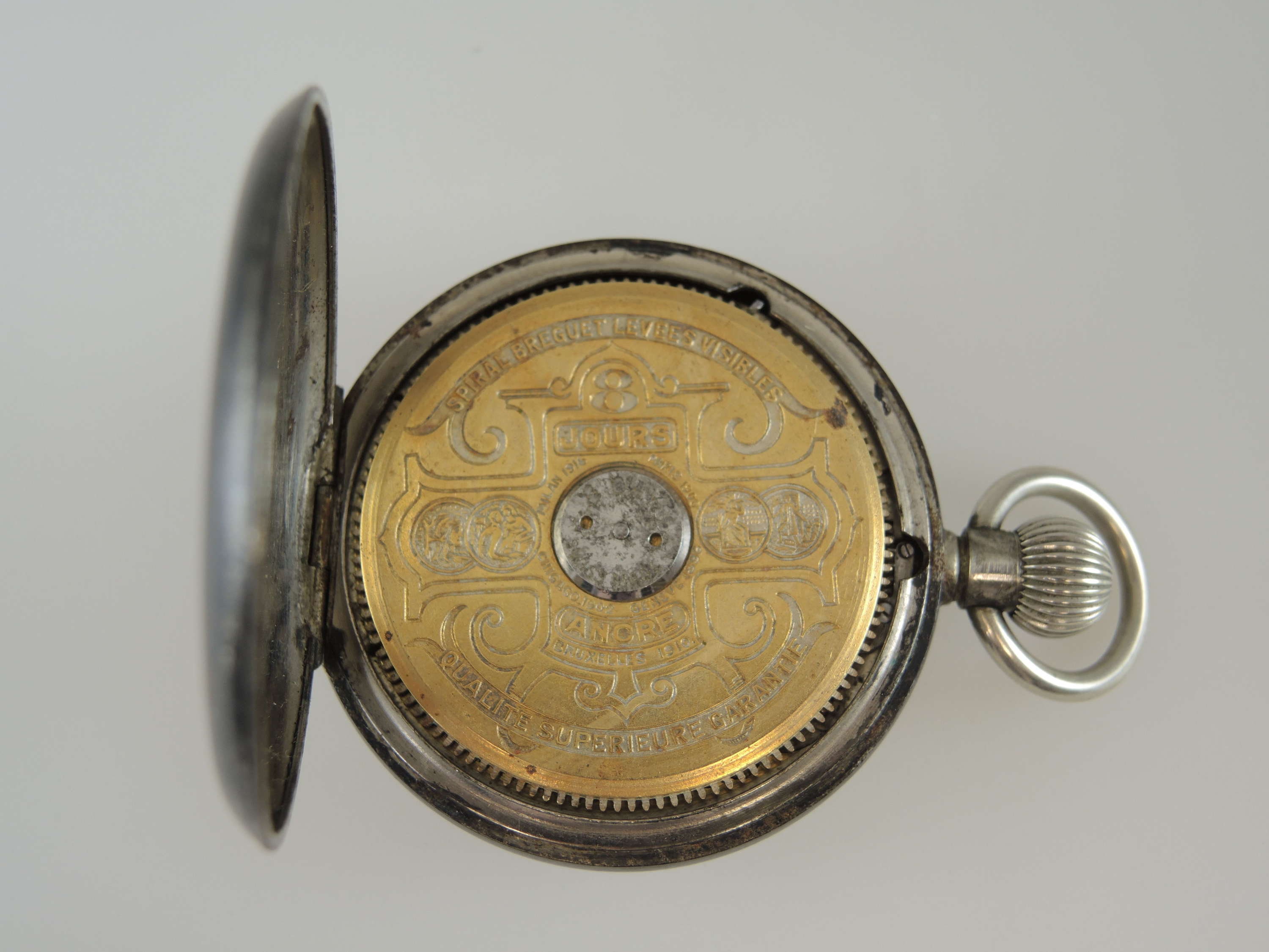 Gunmetal Hebdomas 8 Day Pocket Watch With Calendar C1910 Etsy