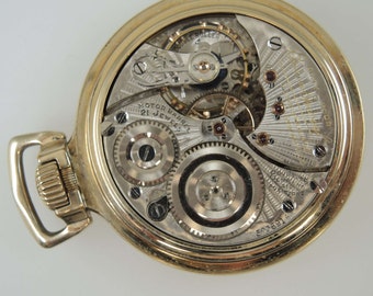 Montre De Poche Illinois Bunn Special Sixty Hour - 21 Rubis - Vintage 1929 - Boîtier Présentoir - Occasion MINT
