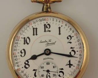 16s 21 Jewel Illinois SANTE FE Special pocket watch c1922