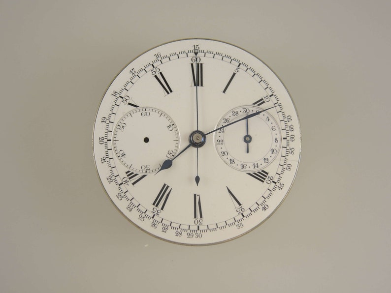 Chronograph pocket watch movement c1910 image 1