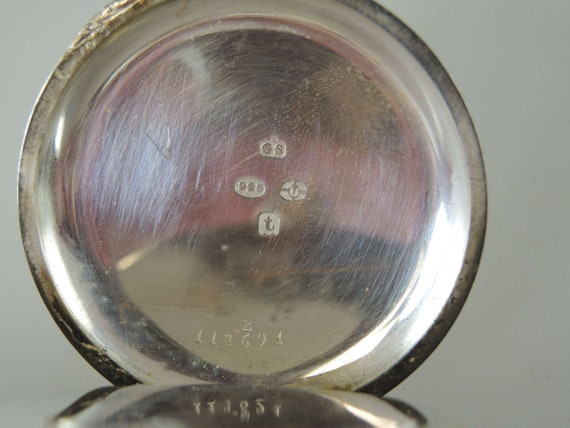 Swiss silver split seconds chronograph pocket wat… - image 9