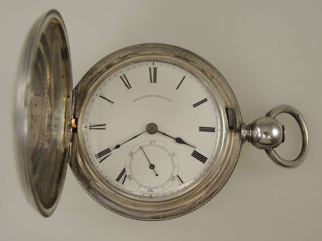 Silver Waltham Civil War Era Full Hunter Pocket Watch C1864