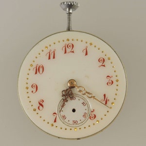 High quality ladies pocket watch movement with a fancy dial c1890