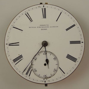 English fusee pocket watch movement by FRENCH c1860