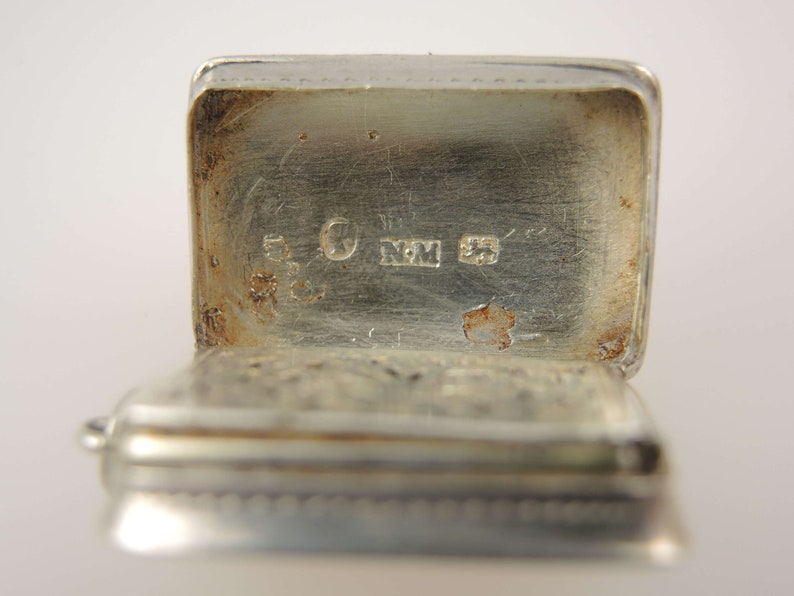 English silver Nathaniel Mills vinaigrette. Birmingham 1840 image 8