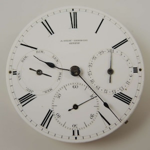 Swiss Day / Date calendar pocket watch movement by GOLAY c1870