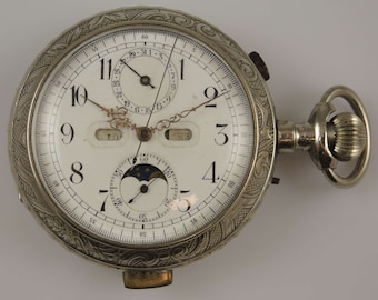 Moonphase Calendar, quarter repeater chronograph movement c1890