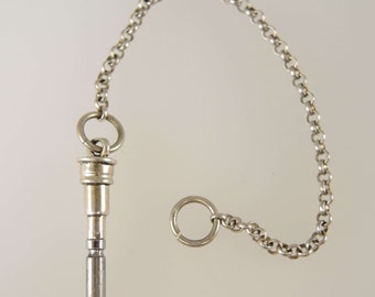 Antique silver pocket watch key c1890