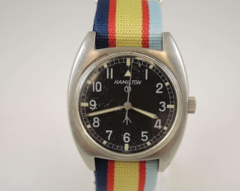 British MoD Hamilton wrist watch. With hacking seconds c1973