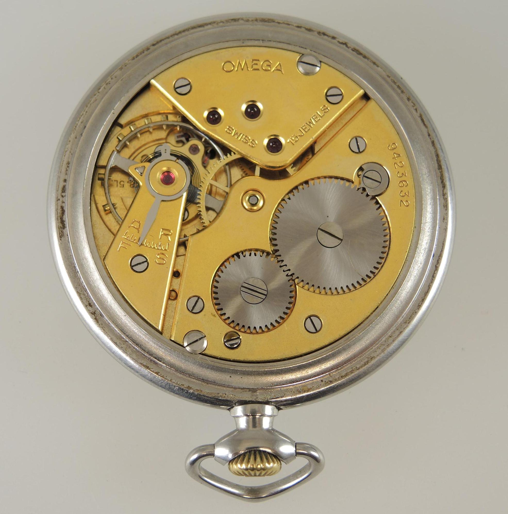 Vintage Omega Pocket Watch With a Two Tone Dial and Box C1939 Etsy