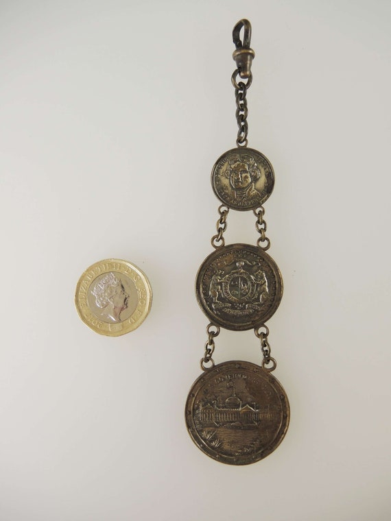 Unusual Souvenir Watch Chain / Chatelaine c1900 - image 2