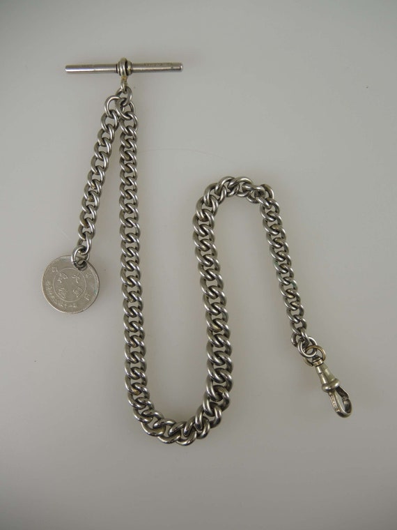 Victorian pocket watch chain with German Chinese … - image 4