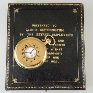 18K gold JW Benson Half Hunter with Goodwood provenance c1925