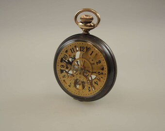 New England Watch Co NEW Co Skeleton Duplex Pocket Watch C1890 Etsy