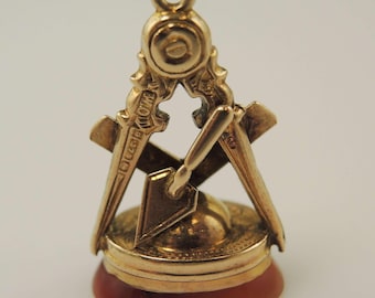 アンティーク シルバー フリーメーソン フォブ 1890 年頃 - Etsy 日本