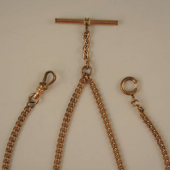 Victorian gilt double pocket watch chain c1890 - image 2