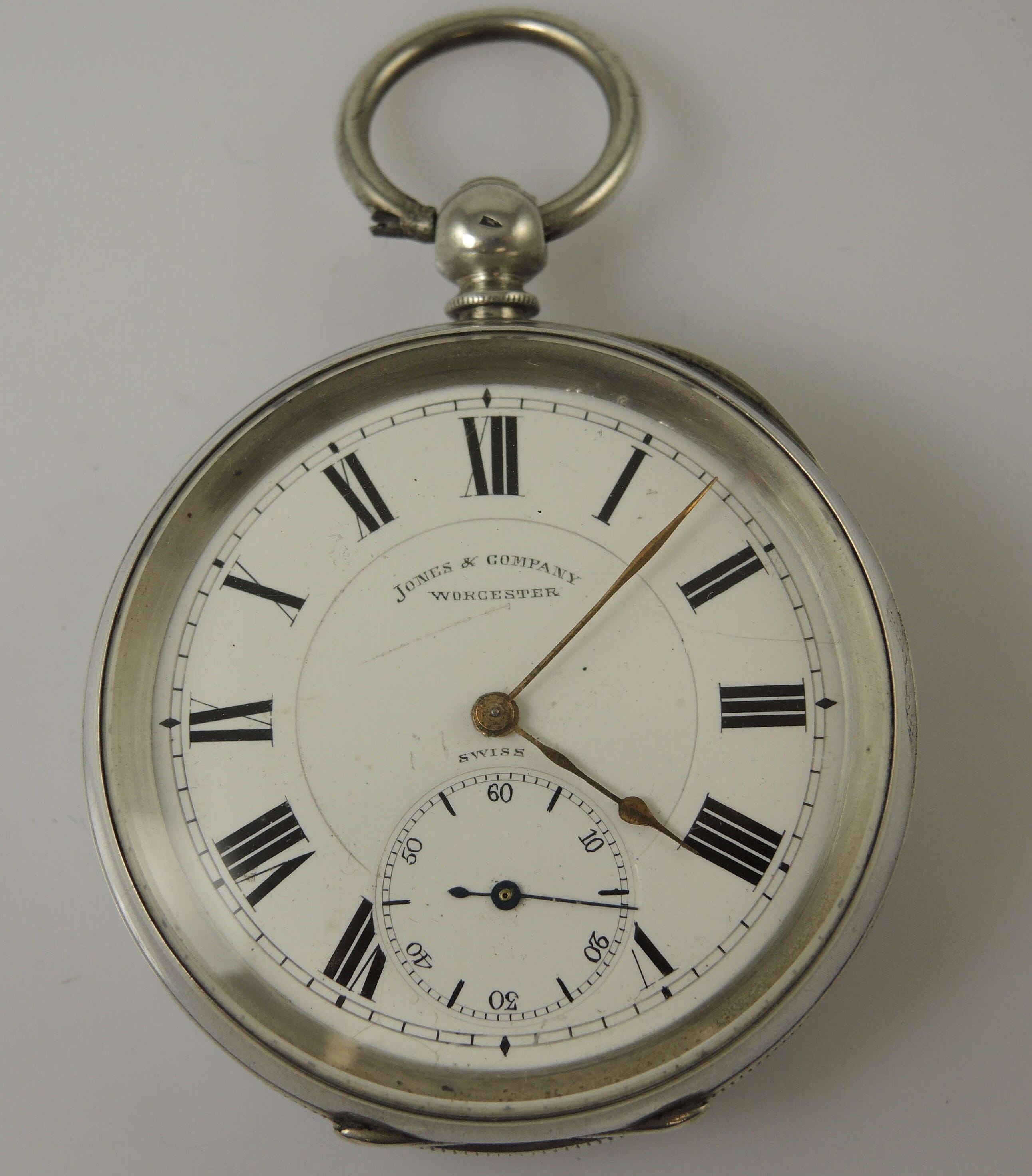 Antique Silver Key Wound Pocket Watch. Jones, Worcester C1880 - Etsy