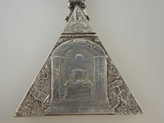 Original silver triangular MASONIC pocket watch c… - image 7