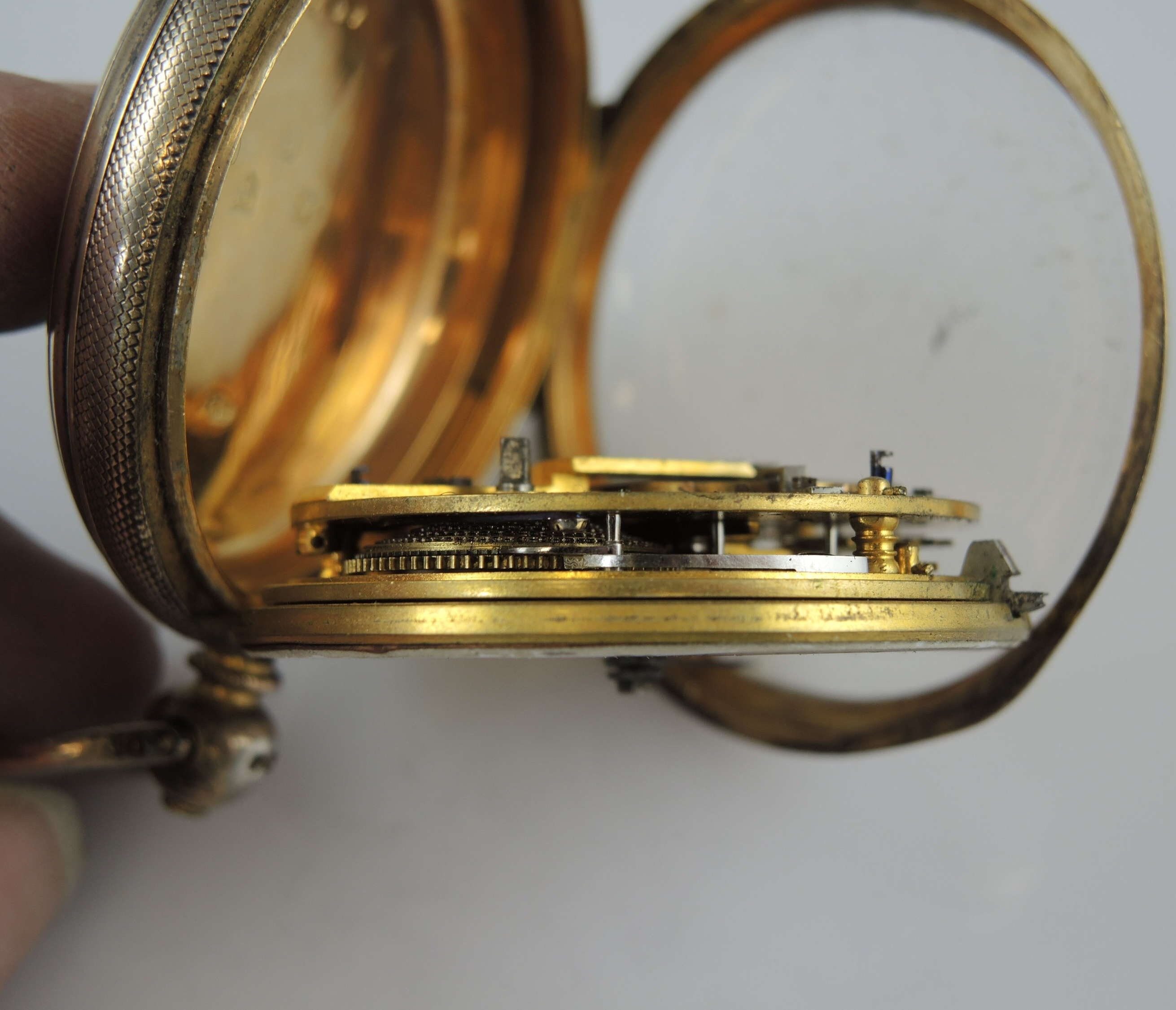 Victorian English Silver GILT Key Wound Pocket Watch. Chester 1844