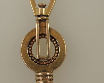 Chave incomum de relógio de bolso em ouro maciço 15K c1820