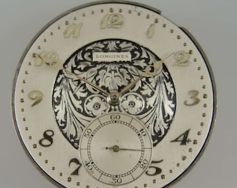 Top quality Longines pocket watch movement with a beautiful dial c1920