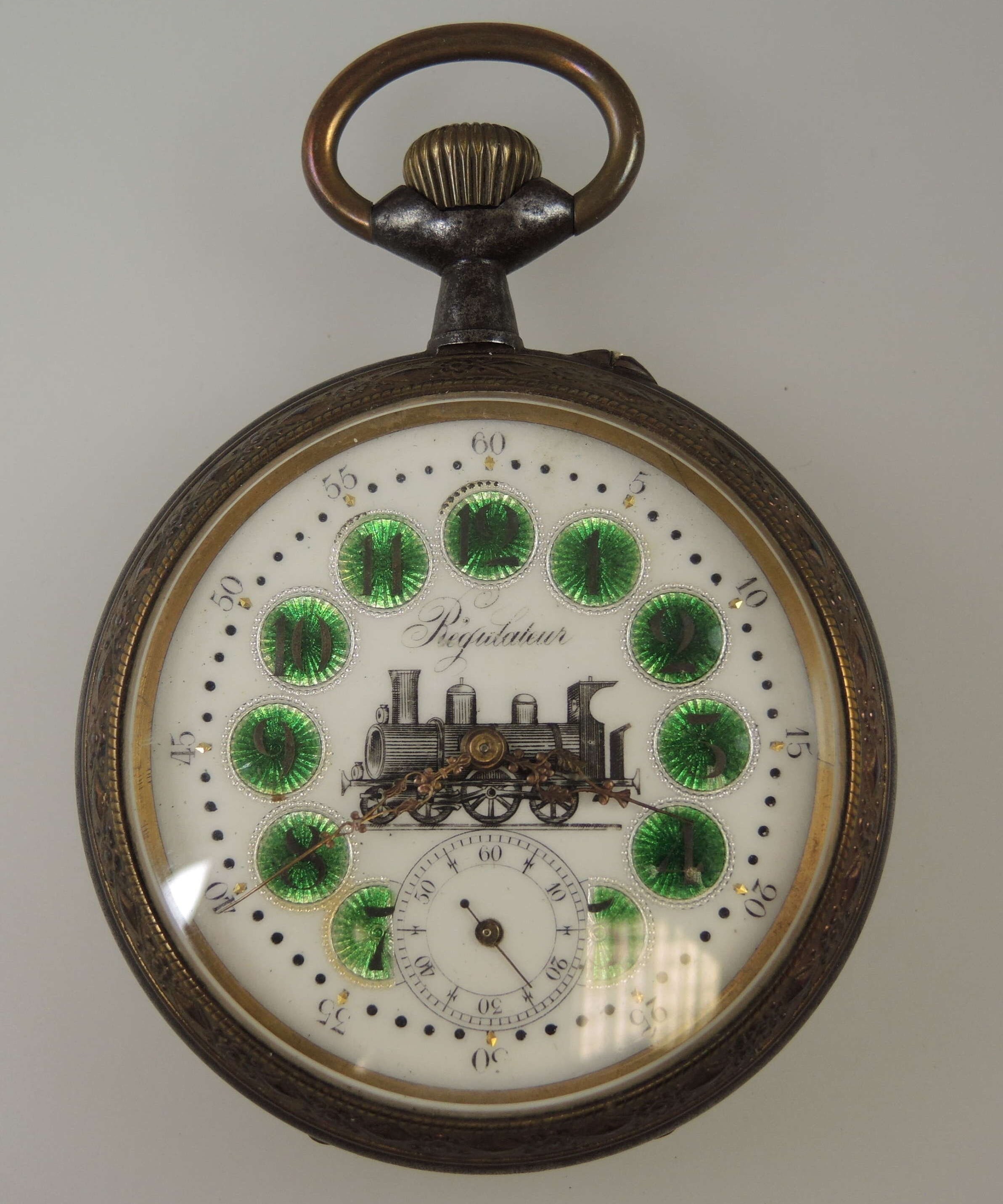 Rare Giant size TRAIN Cartouche dial pocket watch c1890