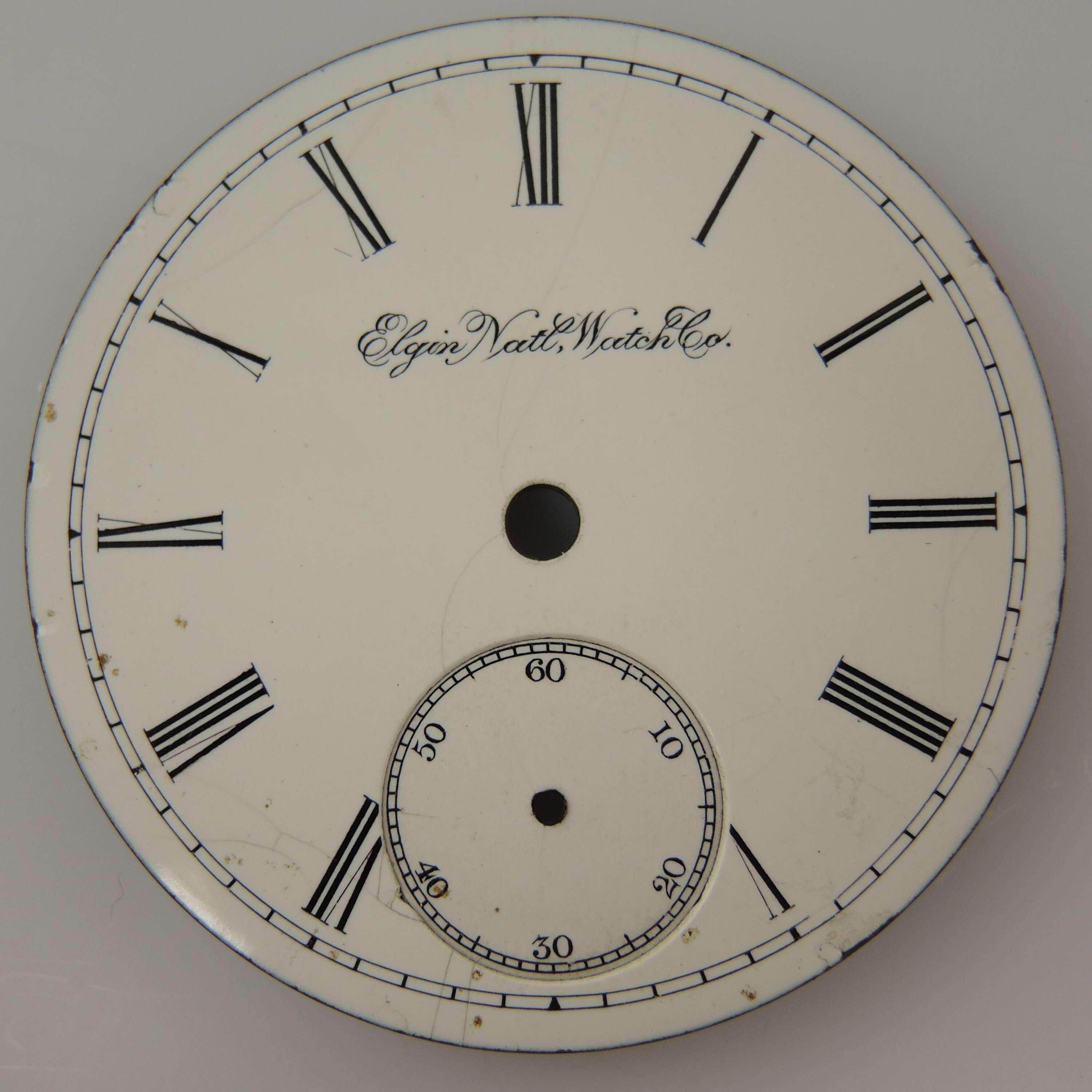 Cadran De Montre De Poche Antique Elgin Rouge 60 - Pièce De 29mm Pour Réparation Ou Collection