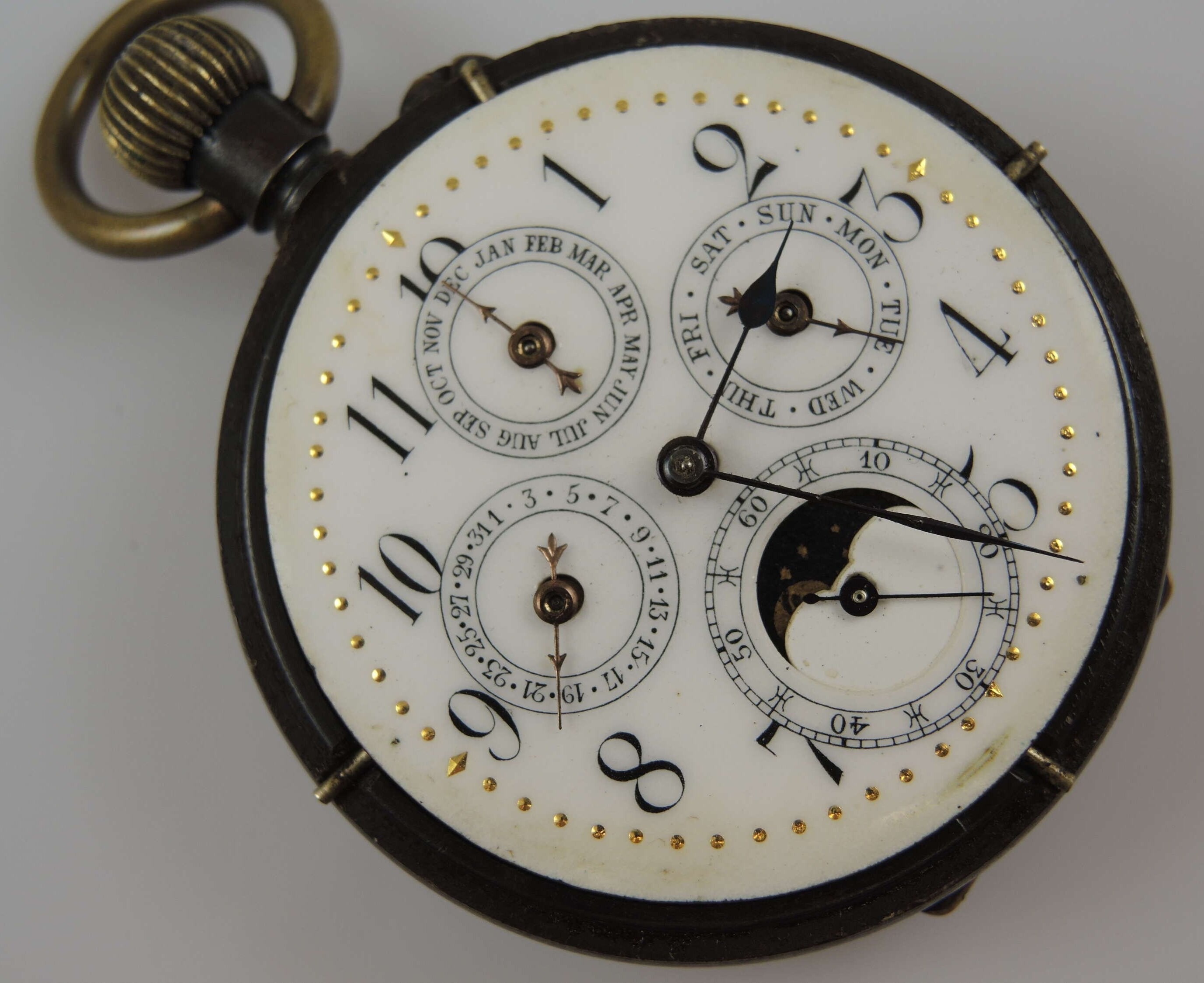 Antique Calendar Moonphase Pocket Watch C1890 Etsy Canada