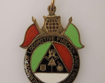 Gilt metal Brotherhood of Locomotive Firemen and Enginemen fob c1890