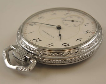 Vintage 16 Size 17 Jewel Finger Bridge Elgin Pocket Watch C1914