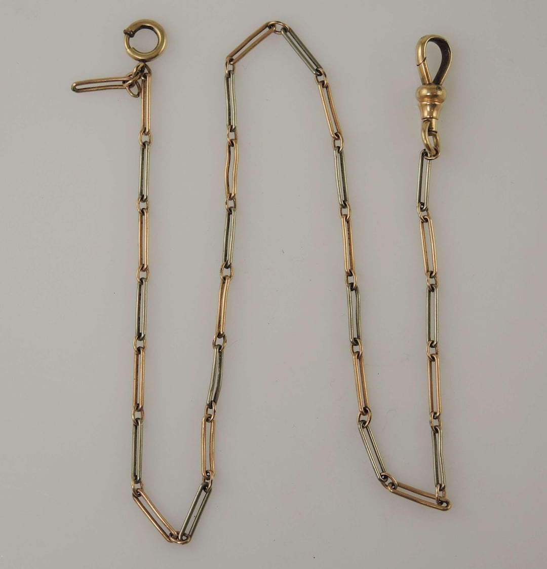 Washington Watch Chain Vintage Two Tone Pocket Watch Chain C1910 - Etsy