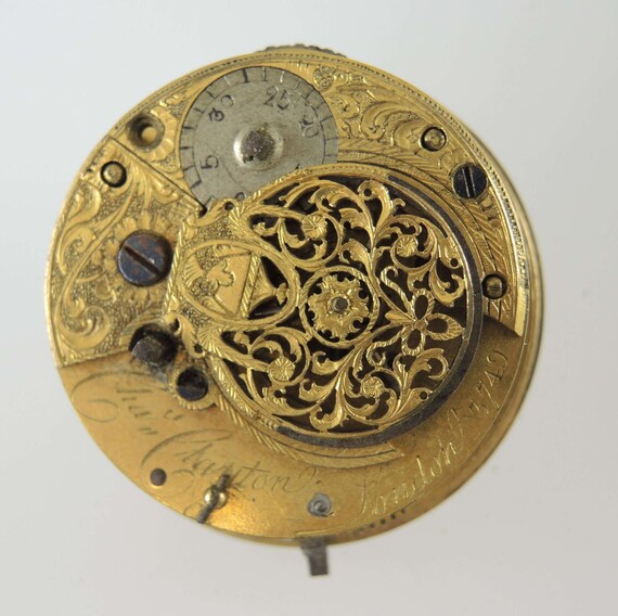 English verge fusee movement by Canton, London c1… - image 1