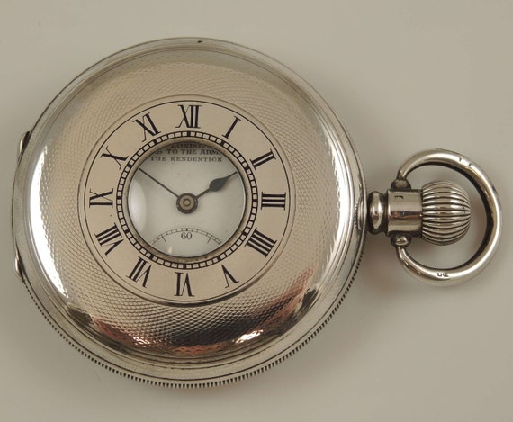 English Silver Half Hunter Pocket Watch by Kendal Dent C1924