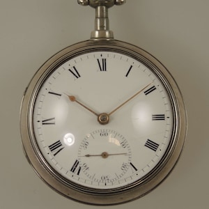 Early English silver pair cased fusee cylinder by ROKEBY, London 1808