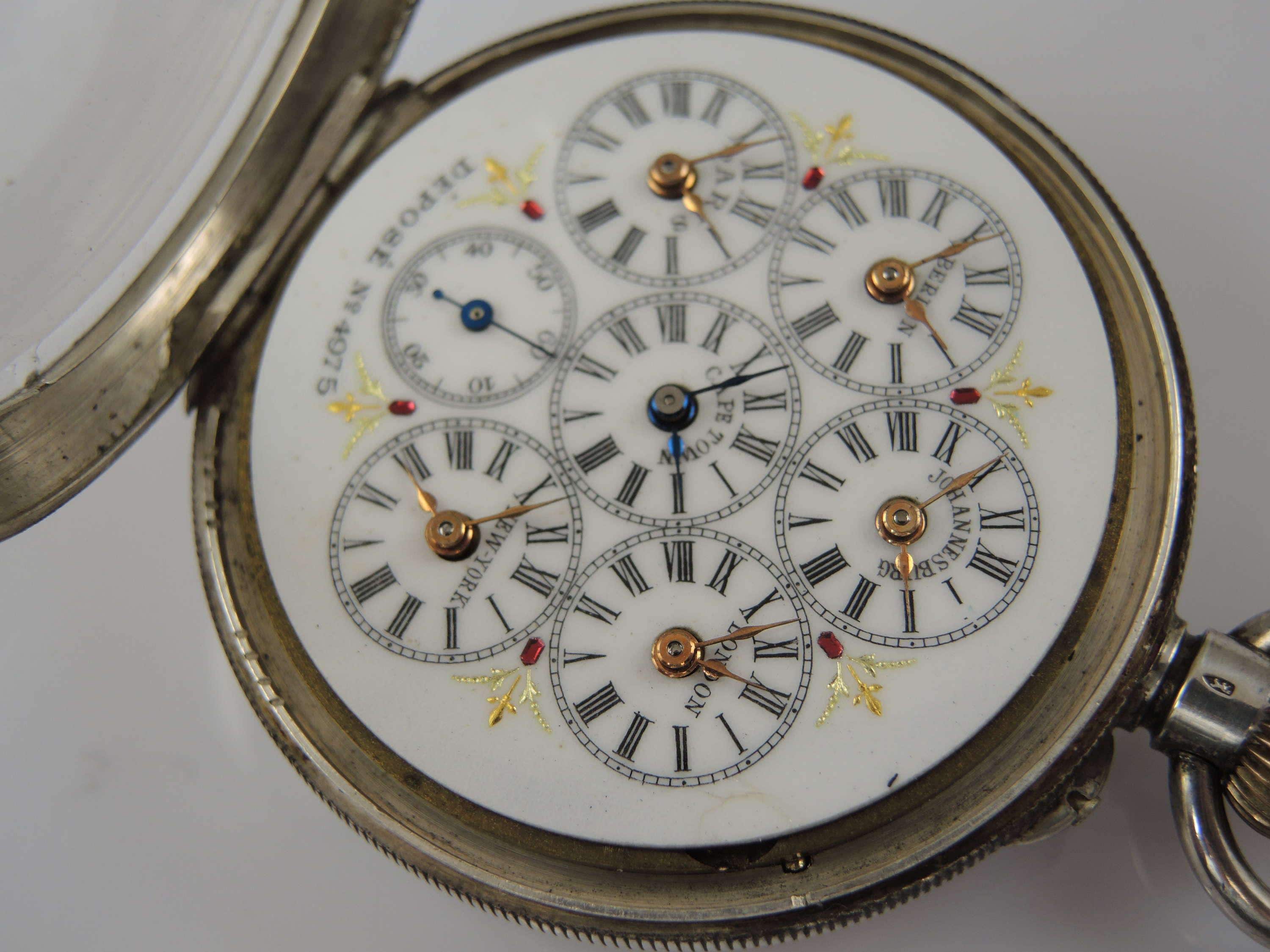 Rare Silver WORLD TIME Pocket Watch C1890 - Etsy