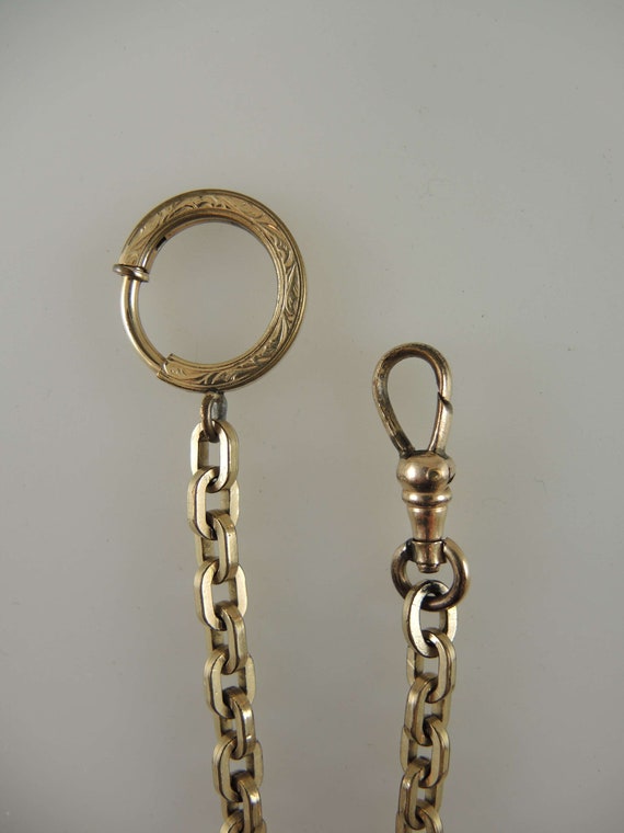 Victorian gold plated pocket watch chain for a bl… - image 3