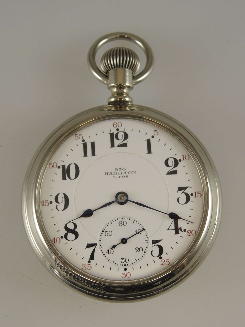Montre De Poche Hamilton 971 De 1903 - 16S, 21 Rubis - Boîtier "Clear Back" Présentoir - RARE