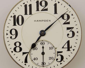Reloj de bolsillo Hampden n.° 105 de 21 joyas, tamaño 16, movimiento c1915
