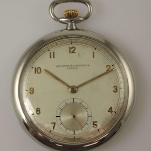 Echte Vacheron undConstantin Taschenuhr. Stahlgehäuse um 1930