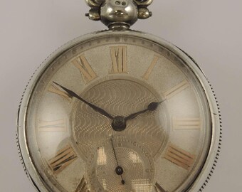 Georgian English silver dial verge fusee pocket watch London 1824